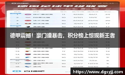 德甲震撼！豪门遭暴击，积分榜上惊现新王者